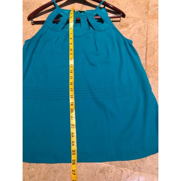 GIANNI BINI -WOMENS HOLTER OPEN FRONT KEY-HOLES TEAL TOP SIZE MEDIUM - Picture 6 of 6
